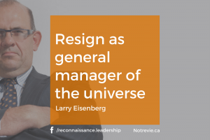 Resign as general manager of the universe
